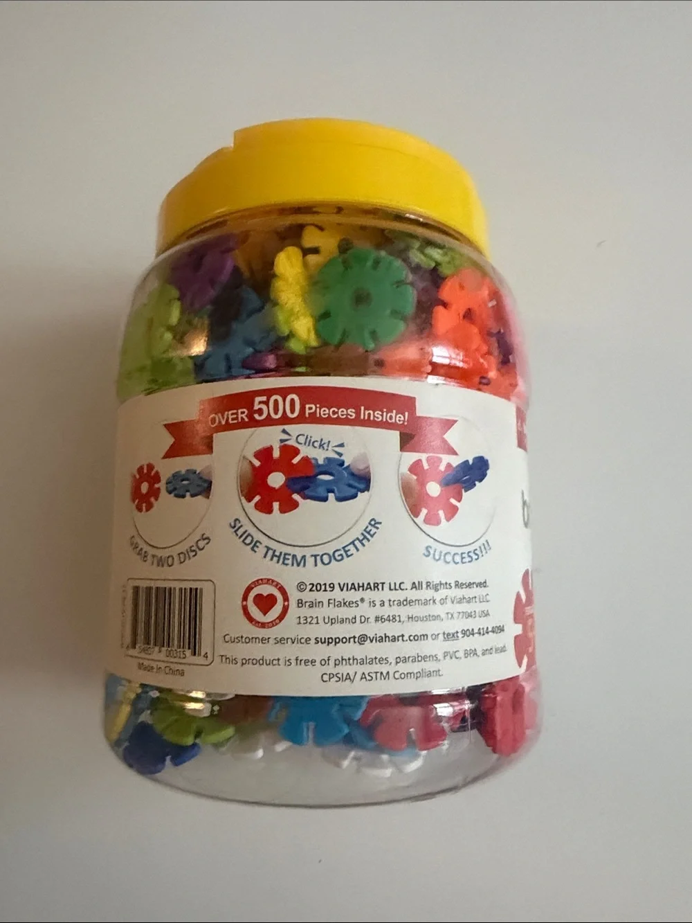 BrainFlakes Interlocking Building Set - Bright Multicolor Jar